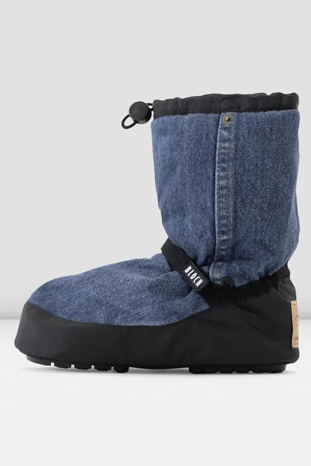 Adult Adult Denim MultiFunction Warm Up Booties Blue Denim Mens Bloch