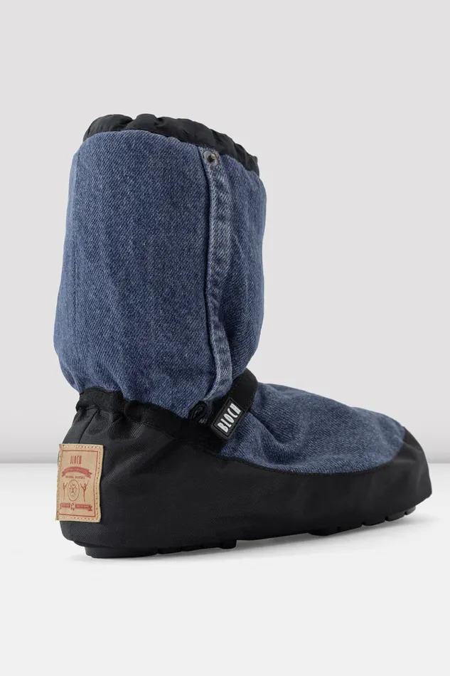Adult Adult Denim MultiFunction Warm Up Booties Blue Denim Mens Bloch