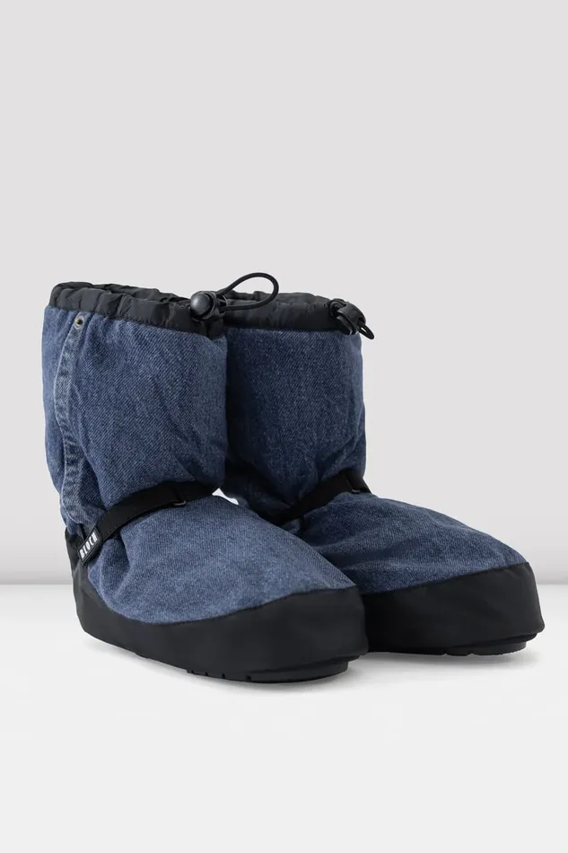 Adult Adult Denim MultiFunction Warm Up Booties Blue Denim Mens Bloch