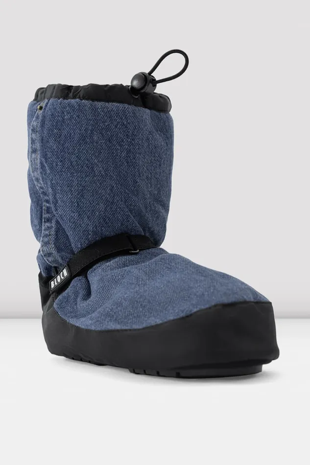 Adult Adult Denim MultiFunction Warm Up Booties Blue Denim Mens Bloch