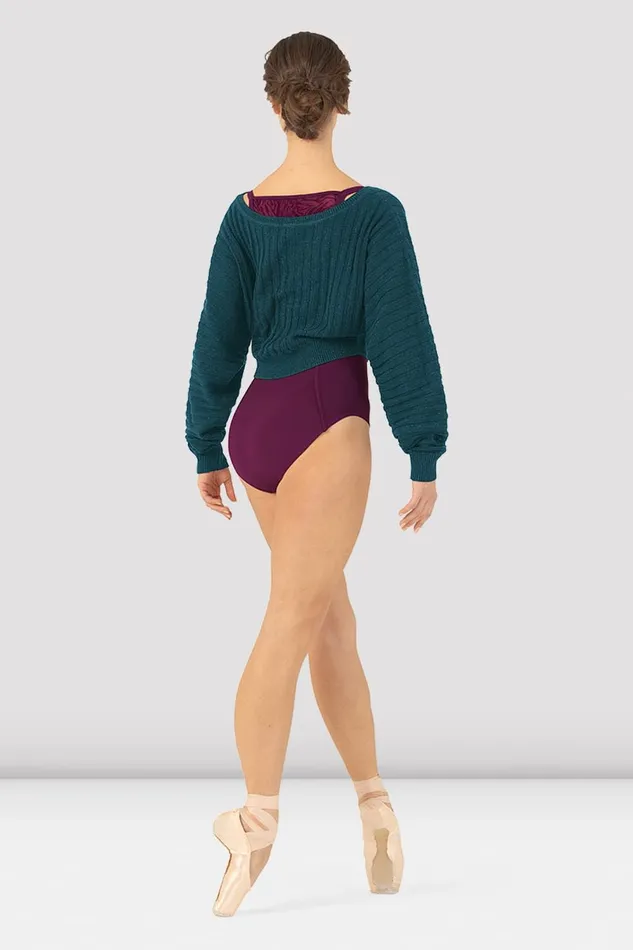 Adult Bloch Ladies Everlyn Cropped Sweater Deep Teal Tops