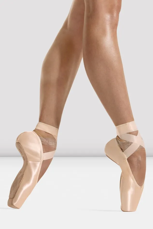 Adult Pointe Bloch Etu Suede Toe Pointe Shoes Pink Satin Adult Pointe Bloch Etu Suede Toe Pointe Shoes Pink Satin