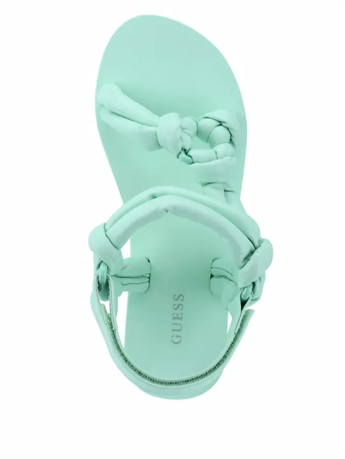 Albina Knotted Platform Sandals Denim Tie Dye Women Sandals GUESS
