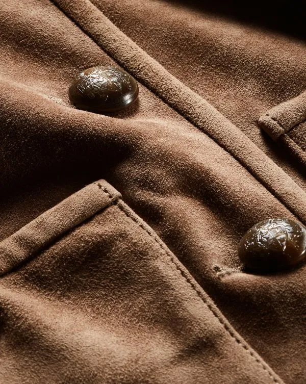 Andrea Suede Jacket Bark Women Veronica Beard Jackets and Outerwear