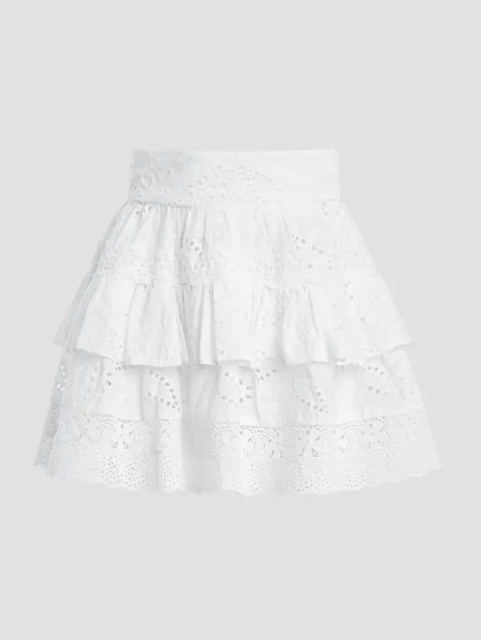 Arielle Eyelet Skirt Pure White Women Bottoms GUESS Arielle Eyelet Skirt Pure White Women Bottoms GUESS