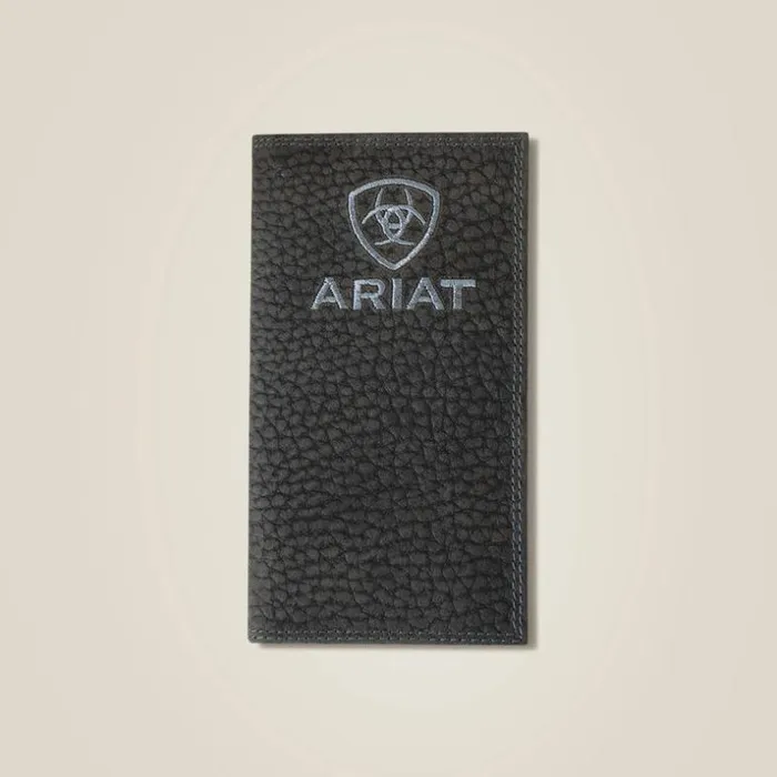 Bags and Wallets Men Ariat Pebble Leather Rodeo Wallet Black