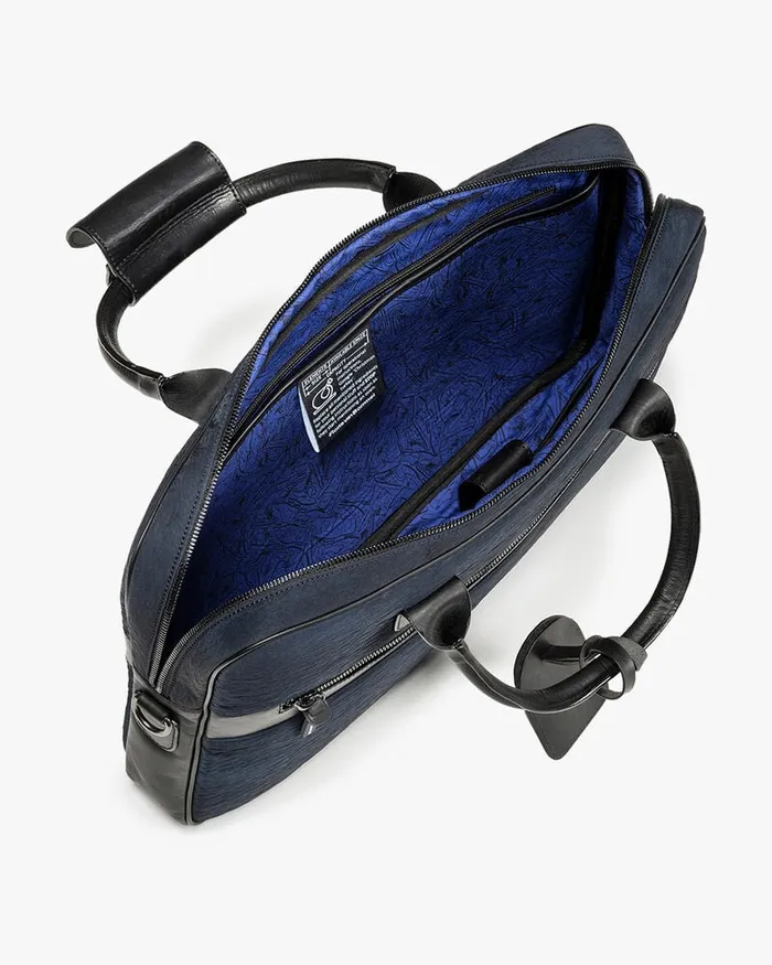 Bags Men Floris Van Bommel Office Sleeve Textile Blue Leather