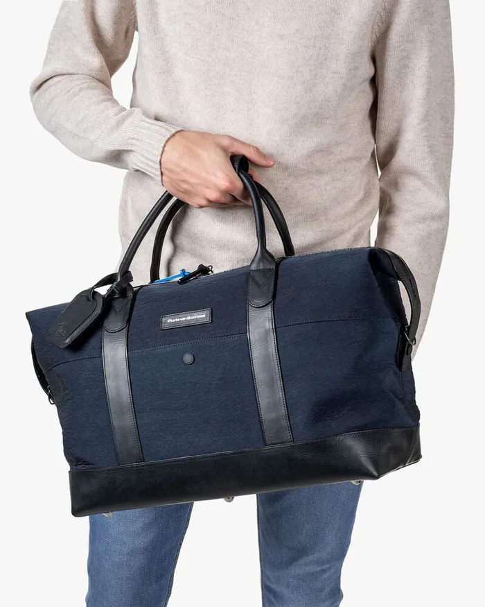 Bags Men Floris Van Bommel Overnight Textile Blue Leather