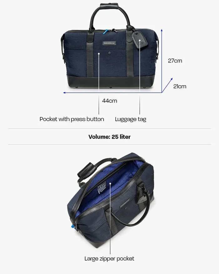 Bags Men Floris Van Bommel Overnight Textile Blue Leather