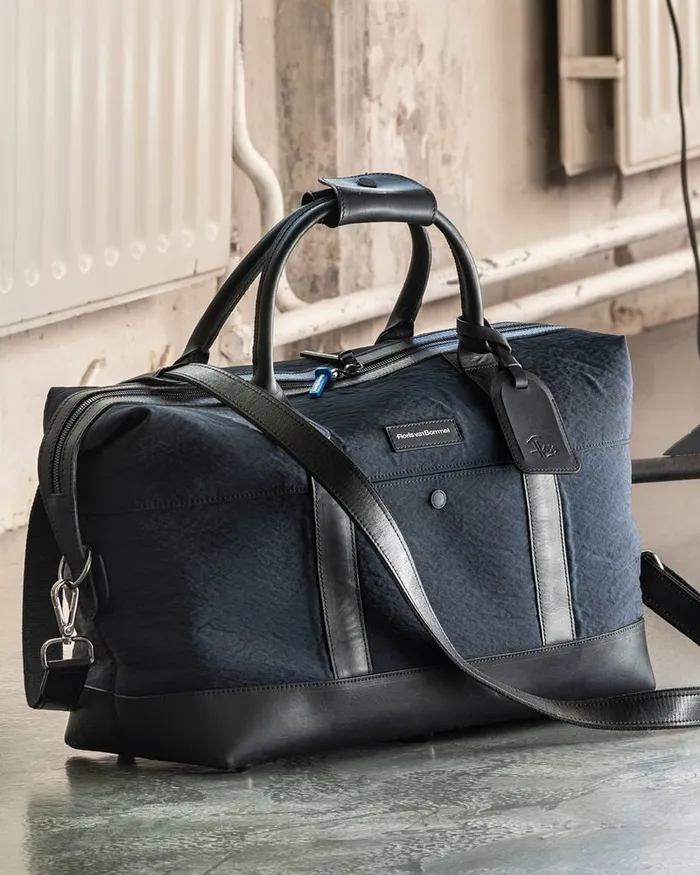 Bags Men Floris Van Bommel Overnight Textile Blue Leather
