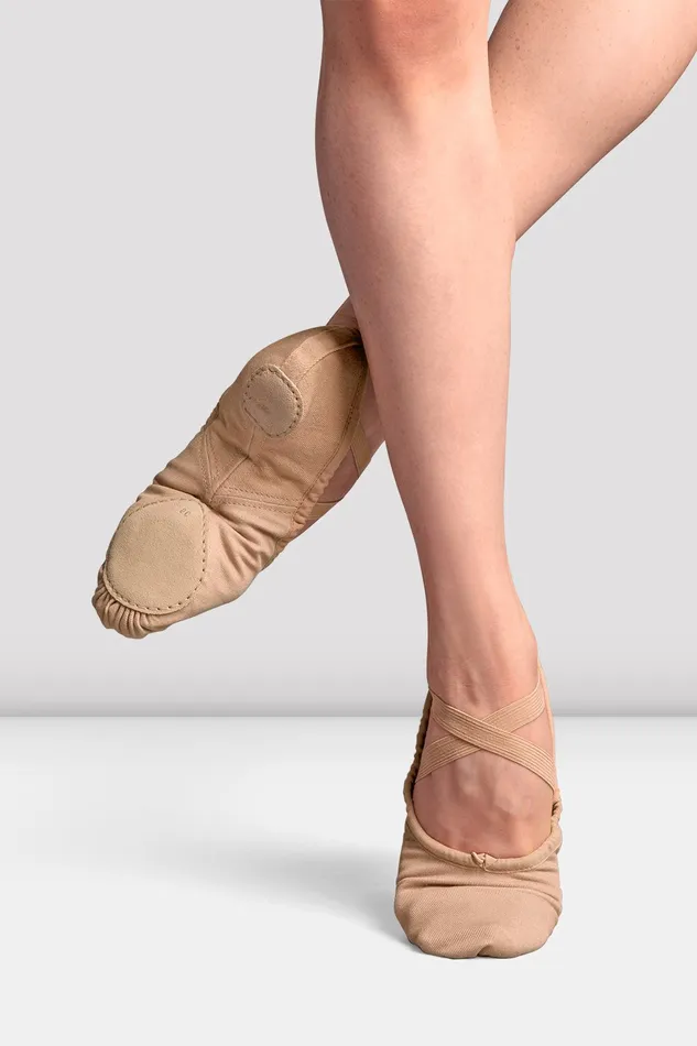 Ballet Bloch Adult Ladies Perfectus Canvas Ballet Shoes Sand Canvas