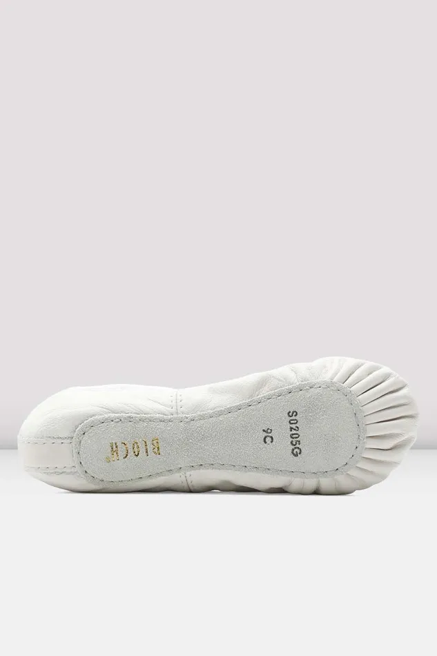 Ballet Bloch Children Childrens Dansoft Leather Ballet Shoes White Leather