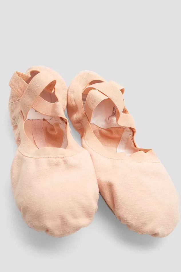 Ballet Bloch Children Childrens ProElastic Canvas Ballet Shoes Pink Canvas
