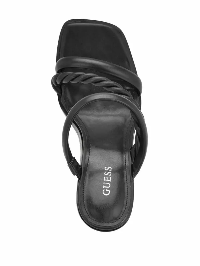 Barper Strappy Wooden Heel Sandals Black 001 Heels GUESS Women Barper Strappy Wooden Heel Sandals Black 001 Heels GUESS Women