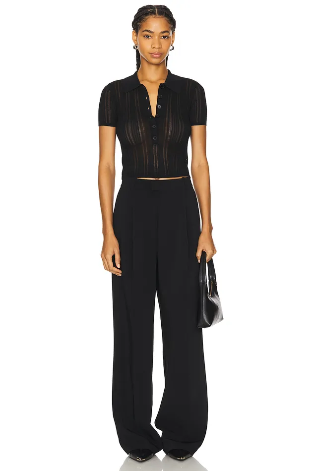 Belle Polo Top Black Women Lovers and Friends Sweaters and Knits Belle Polo Top Black Women Lovers and Friends Sweaters and Knits