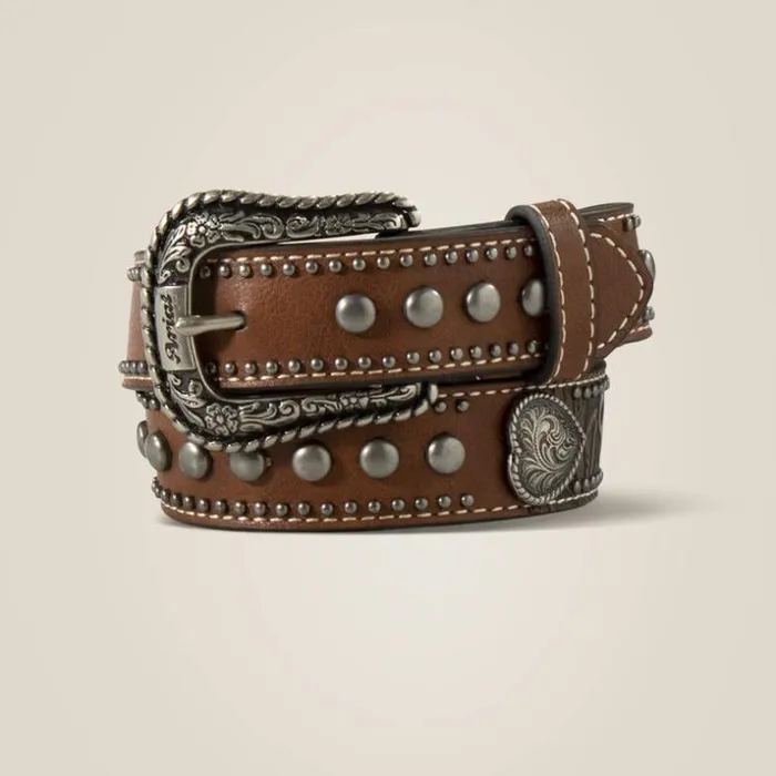 Belts Kids Ariat Heart Medallion Belt Brown