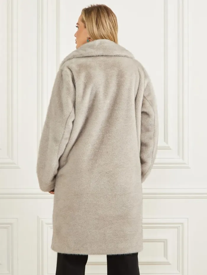 Bianca FauxFur Coat Grey Pearl Multi Women Jackets and Coats GUESS Bianca FauxFur Coat Grey Pearl Multi Women Jackets and Coats GUESS