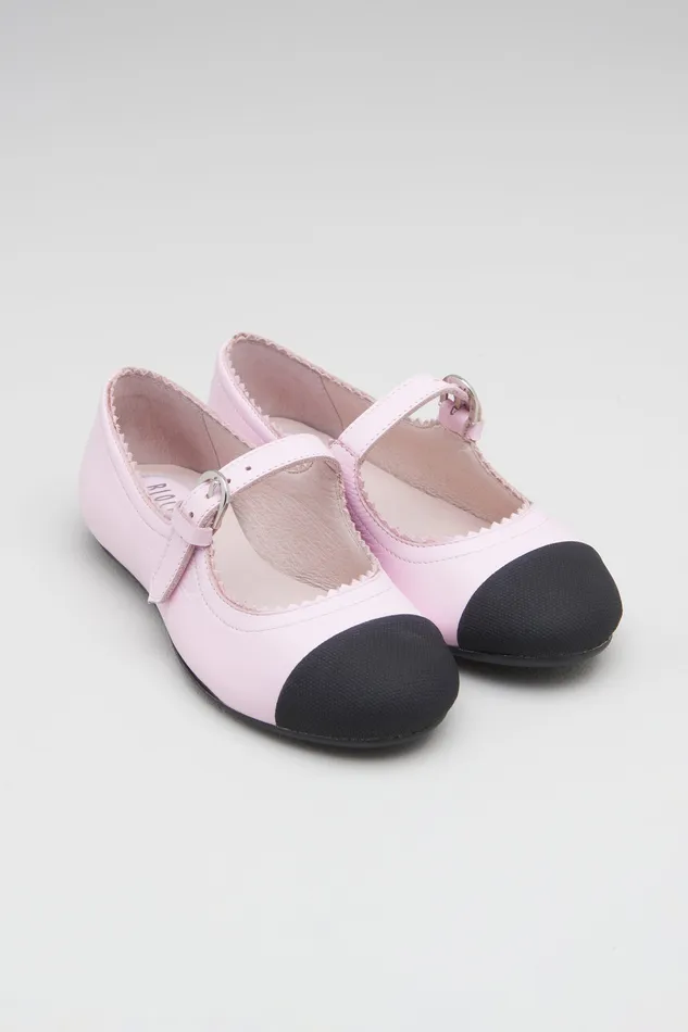 Bloch Ballet Flats Children Girls Cassiopeia Ballet Flats Pink Black Leather