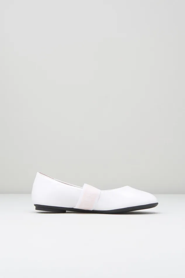 Bloch Girls Rhea Ballet Flats White Gloss Children Ballet Flats