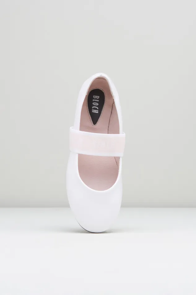 Bloch Girls Rhea Ballet Flats White Gloss Children Ballet Flats