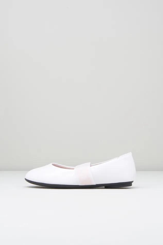 Bloch Girls Rhea Ballet Flats White Gloss Children Ballet Flats