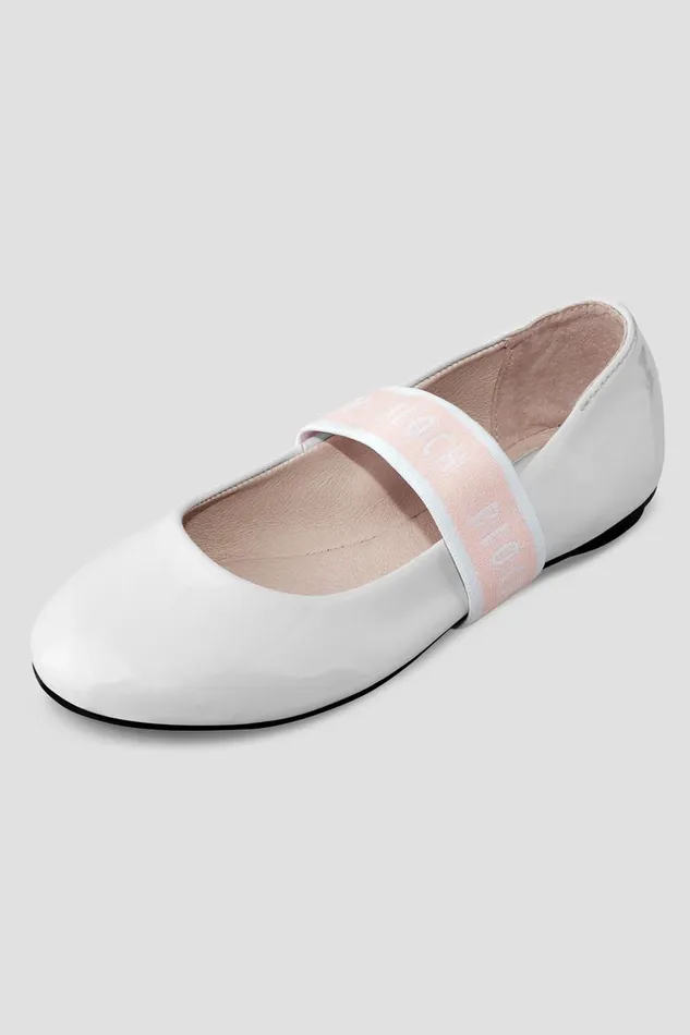 Bloch Girls Rhea Ballet Flats White Gloss Children Ballet Flats