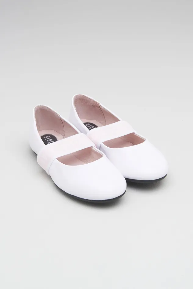 Bloch Girls Rhea Ballet Flats White Gloss Children Ballet Flats