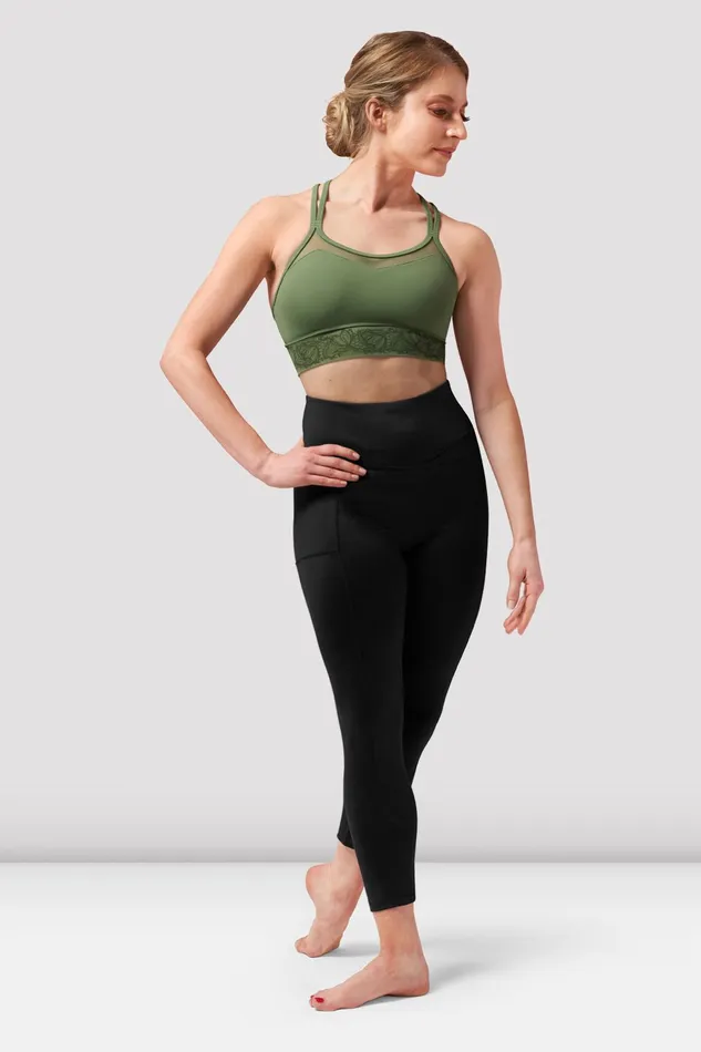 Bloch Ladies Tasha Panelled Leggings Black Adult Pants and Leggings