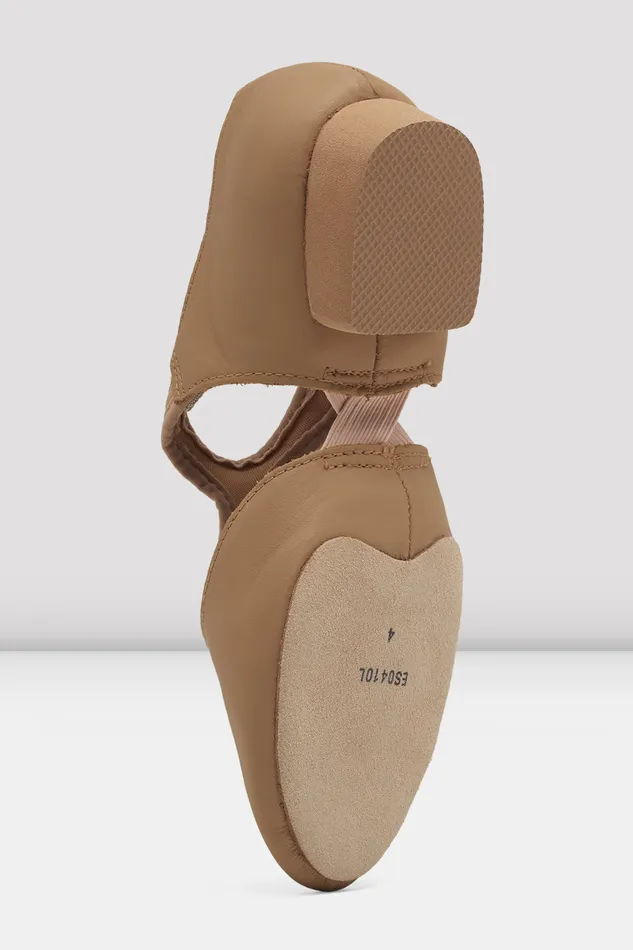 Bloch Teaching Adult Ladies Elastosplit Grecian Teaching Shoes Tan Leather