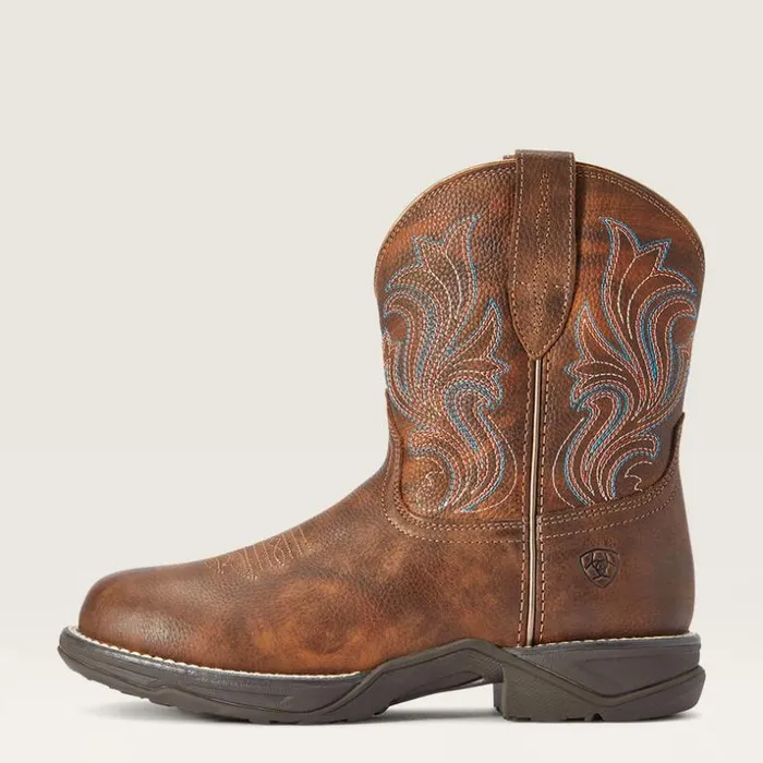 Booties Women Ariat Anthem Round Toe Shortie Western Boot Copper Kettle