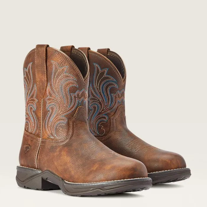 Booties Women Ariat Anthem Round Toe Shortie Western Boot Copper Kettle