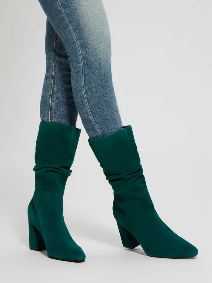 Boots and Booties GUESS Women Yeppy Suede Slouch Booties Medium Green 310 Boots and Booties GUESS Women Yeppy Suede Slouch Booties Medium Green 310