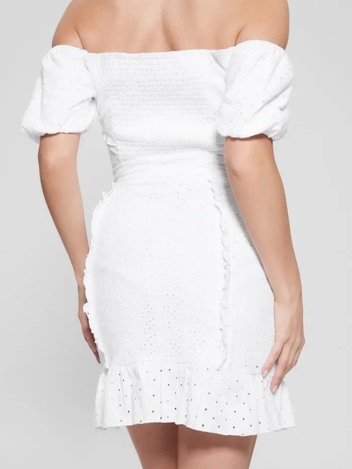 Bottoms Aini Mini Eyelet Skirt Pure White 8211 GUESS Women Bottoms Aini Mini Eyelet Skirt Pure White 8211 GUESS Women