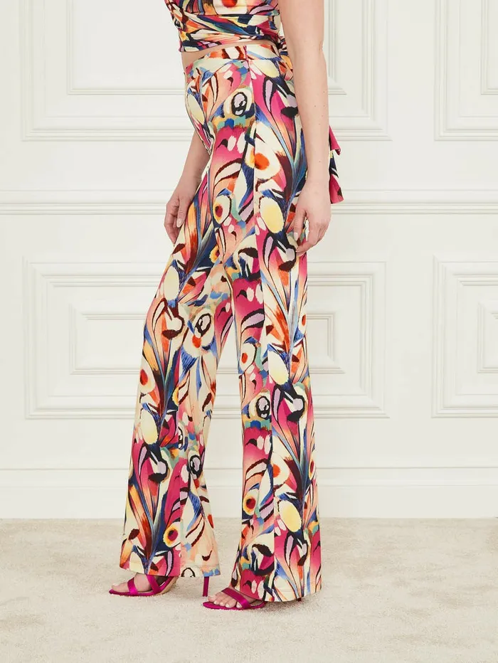 Bottoms Anise Flared Pant Wonderland Print 8211 GUESS Women