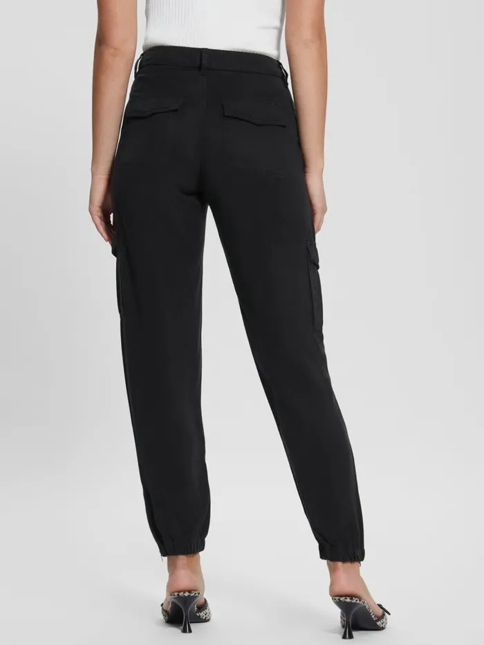 Bottoms GUESS Women Bowie Chino Cargo Pants Jet Black Multi