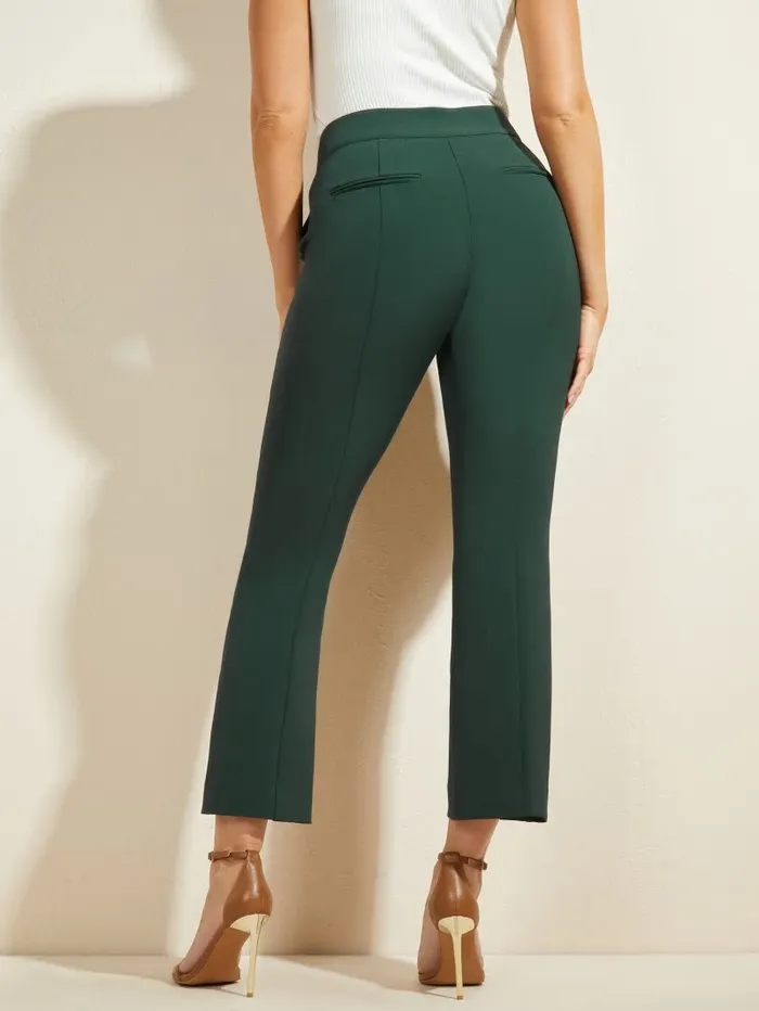 Bottoms Women Evelyn Cropped Pant Chenille Green GUESS