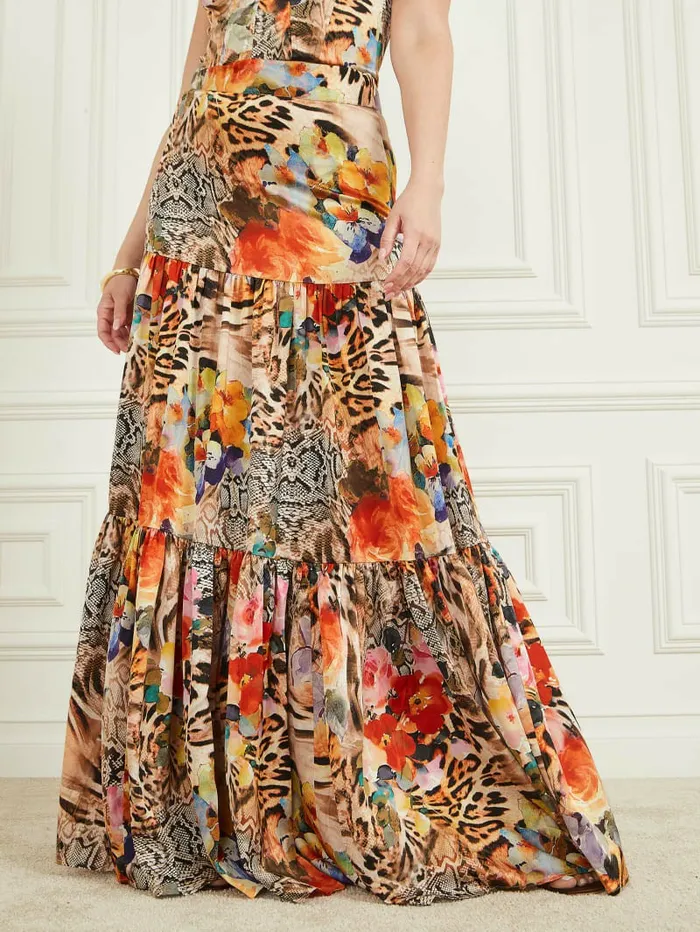 Bottoms Women GUESS Blossom Printed Maxi Skirt Wild Flower Fall Print Bottoms Women GUESS Blossom Printed Maxi Skirt Wild Flower Fall Print
