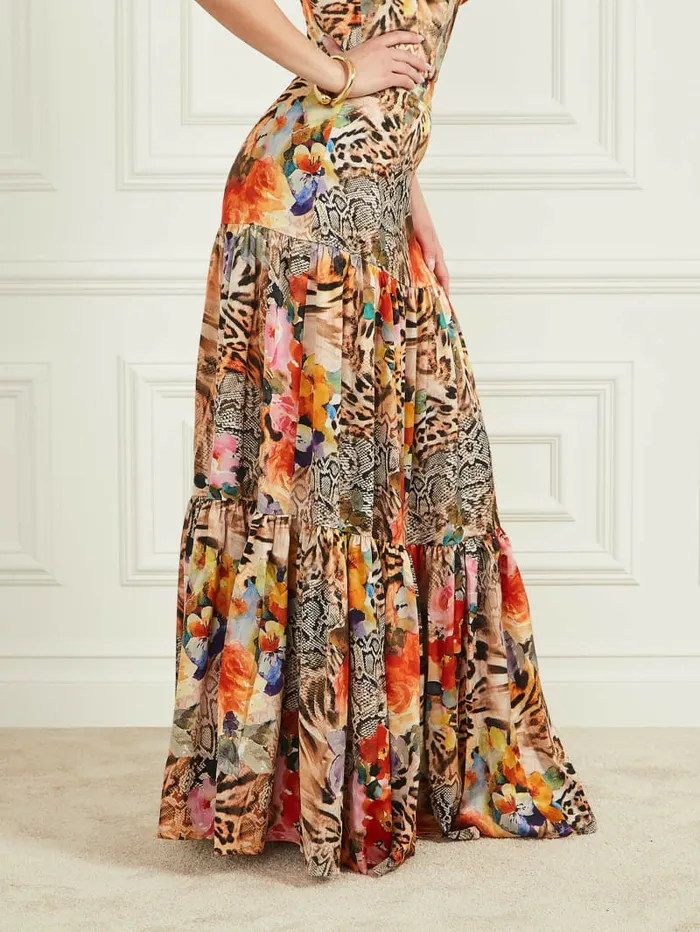 Bottoms Women GUESS Blossom Printed Maxi Skirt Wild Flower Fall Print Bottoms Women GUESS Blossom Printed Maxi Skirt Wild Flower Fall Print