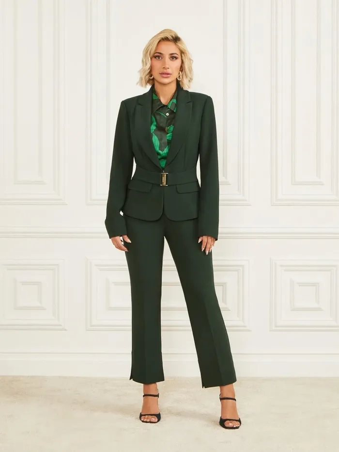Bottoms Women GUESS Braxton Pant Chenille Green Bottoms Women GUESS Braxton Pant Chenille Green