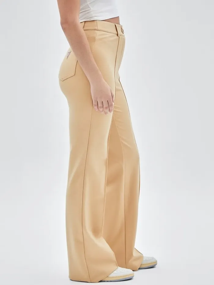 Bottoms Women GUESS Originals Pintuck Flared Pants Honey Oat GUESS