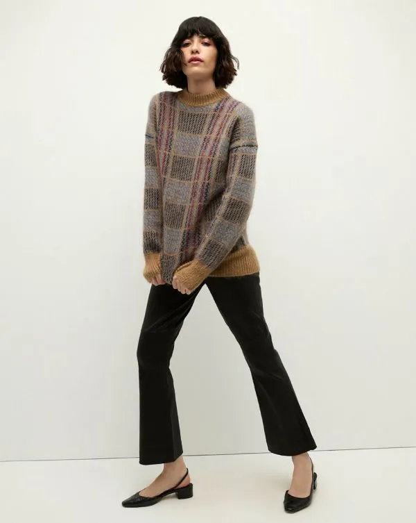 Bristol Plaid Sweater Russet Multi Women Veronica Beard Sweaters Bristol Plaid Sweater Russet Multi Women Veronica Beard Sweaters