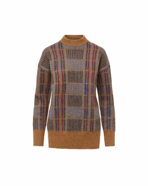 Bristol Plaid Sweater Russet Multi Women Veronica Beard Sweaters Bristol Plaid Sweater Russet Multi Women Veronica Beard Sweaters