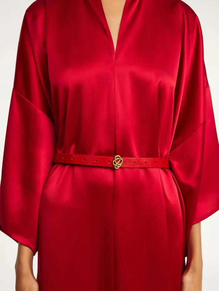 By Malene Birger Belts Women Ouma Leather Belt Dark Chilli