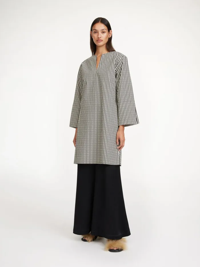 By Malene Birger Dresses Women Lattiena Midi Dress Black Monogram