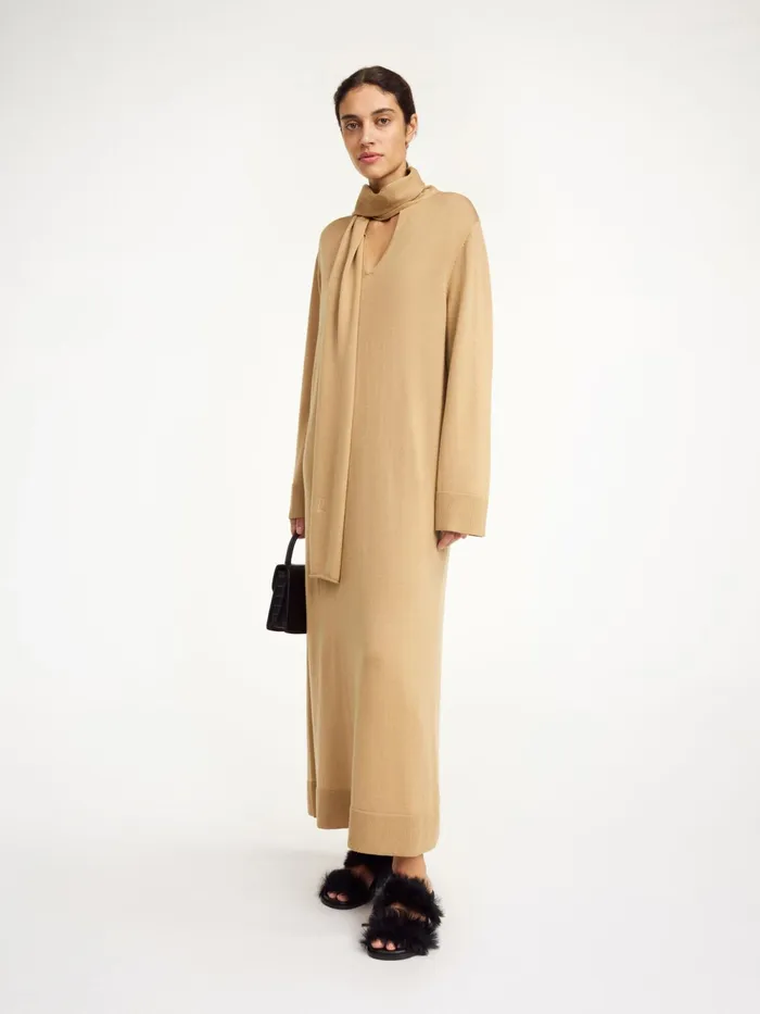 By Malene Birger Dresses Women Merrieta Wool Maxi Dress Tannin