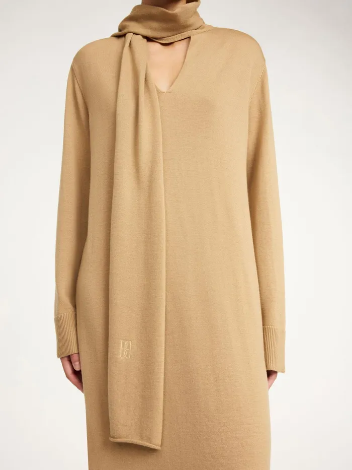 By Malene Birger Dresses Women Merrieta Wool Maxi Dress Tannin