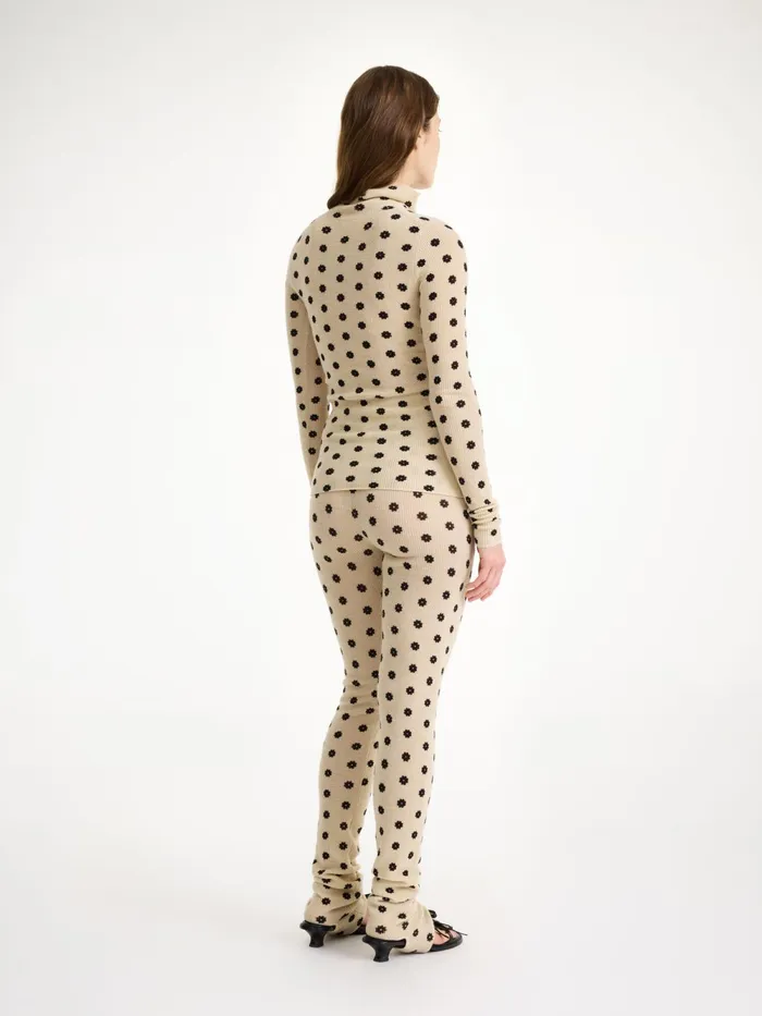 By Malene Birger Knitwear Women Fioria Turtleneck Wool Sweater Graphic Flower