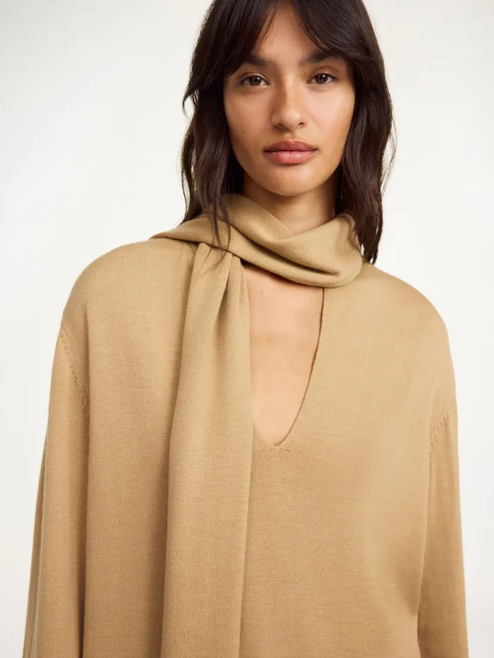 By Malene Birger Knitwear Women Merrie Wool Sweater Tannin