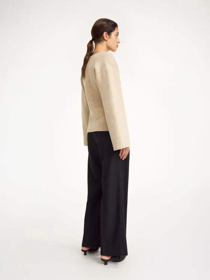 By Malene Birger Knitwear Women Tinley Wool Cardigan Twill Beige