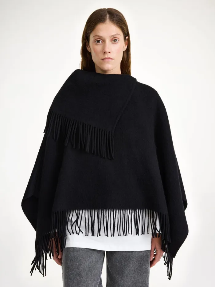 By Malene Birger Scarves Women Turtma Wool Poncho Black